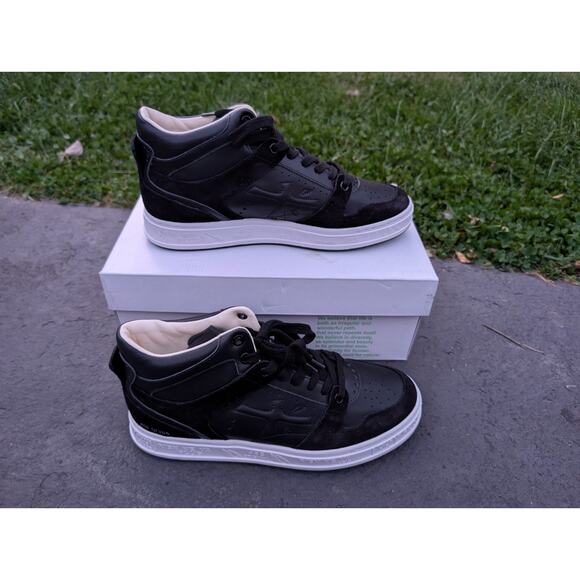 Premiata Midquinnd Timeless‎ Trainers Sz 40 Black Leather Suede Rare $475 6022 main image 9
